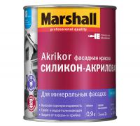Краска MARSHALL AKRIKOR Фасадная силикон-акриловая мат BW 0,9л